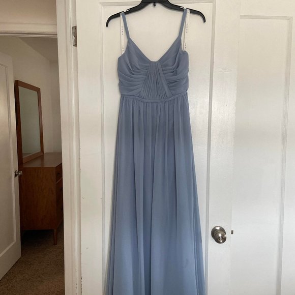 Azazie Callie JBD Dresses & Skirts - Gray-blue long formal dress